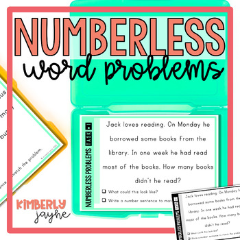 Preview of Numberless Word Problems Math Gifted and Talented Students Early Finishers