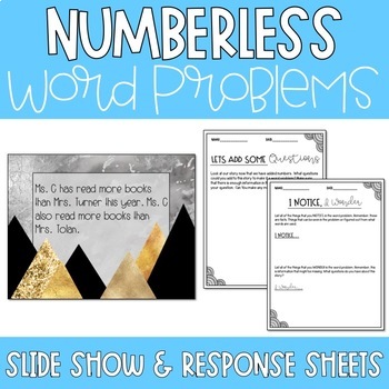 Preview of Numberless Word Problems- Set 1- Modern Mountains