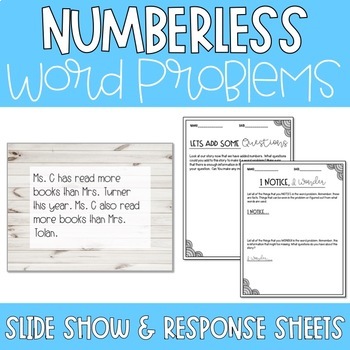 Preview of Numberless Word Problems- Set 1- Wood #hotsummerdeals
