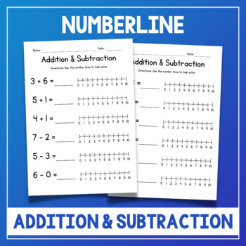 Preview of Numberline Addition and Subtraction Worksheets - Mental Math Practice Sheets