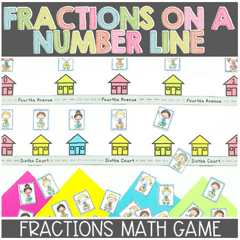 Preview of Fractions on a Number Line Game | Partition Practice | Activity | Digital Print