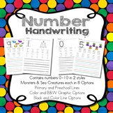Numbers 0-10 Handwriting Worksheets Wide and Standard Lines