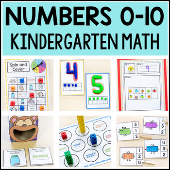 Preview of Numbers 0-10 Math Centers for Kindergarten - Number Activities and Games