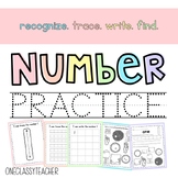 Numbers 0-10 Practice... tracing, writing, recognizing, an