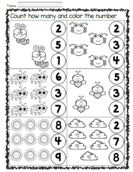 Numbers- Worksheets, Matching, Coloring, Graphs, and short books