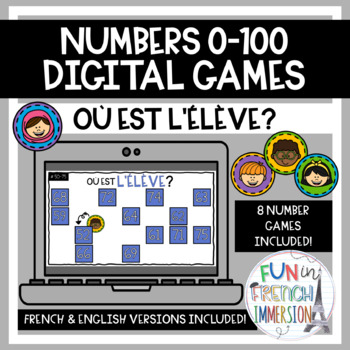 Preview of Numbers 0-100 Digital Games - French & English