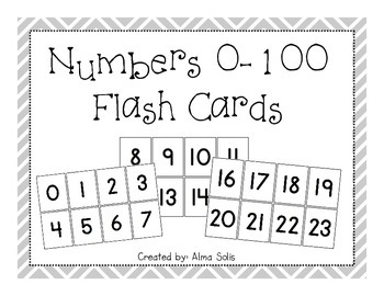 numbers 0 100 flashcards by alma solis teachers pay teachers