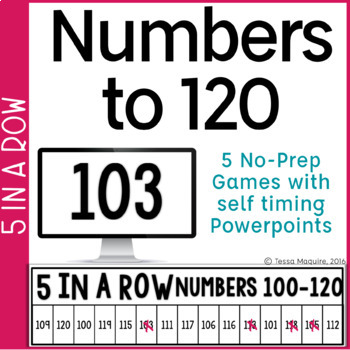 Preview of Numbers 0-120 | Number Identification Games | Recognition & Matching 5 in a Row
