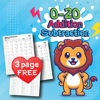 Preview of Mixed Addition and Subtraction to 20 Worksheets Regrouping  Assessment FREE