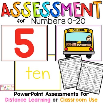 Preview of Numbers 0-20 Assessments, PowerPoint, Digital Flashcard, Distance Learning