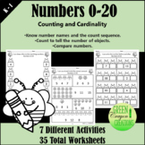 Numbers 0-20 Counting & Cardinality Worksheets | Bumble Be