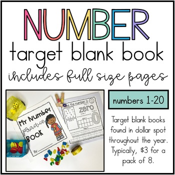 Preview of Numbers 0-20 Counting Worksheet for Target Blank Books