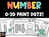 Numbers 0-20 Dot Painting Worksheets
