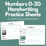 Numbers 0-20 Handwriting Practice Sheets for Youth/Adult N
