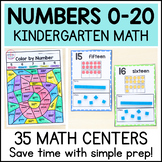 Numbers 0-20 Math Centers for Kindergarten - Number Activi