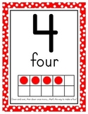 Numbers 0-20 Posters *Red & Black Polka Dots *Disney Theme