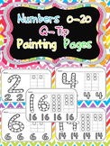 Numbers 0-20 Q-Tip Painting Pages- Preschool or Kindergarten Math