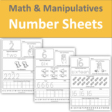 Numbers (0-20) Sheets, including ASL