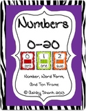Numbers 0-20 Zebra Theme