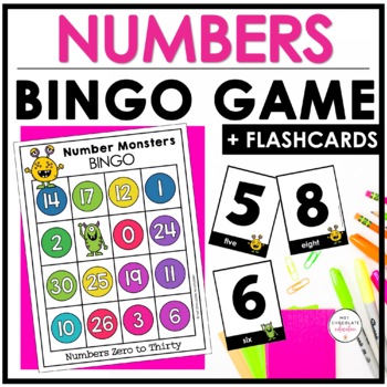 BINGO GAME Practice Numbers 0-30 - Identifying Numbers from Zero to Thirty