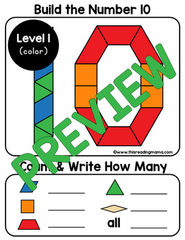 Numbers 0 30 Pattern Block Mats By This Reading Mama Tpt