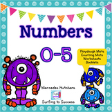 Numbers 0-5 Playdough Mat, Worksheets, Counting Mat, and More