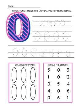 Preview of Numbers 0-9 traceable worksheets