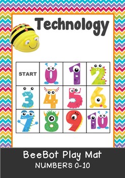 Preview of Numbers 0 to 10 BeeBot Play Mat.  Bee Bot Coding - Great Math Centre Fun!
