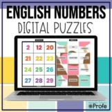 Numbers 0 to 100 in English digital puzzles for Google Slides™