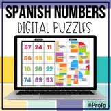 Numbers 0 to 100 in Spanish digital puzzles for Google Slides™