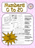 Numbers 0 to 20 Number Writing Practice