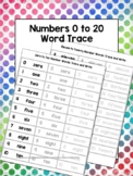 Numbers 0 to 20 Word Tracer Practice