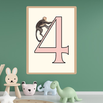Preview of Numbers 0 to 9 Colorful Monkey Classroom Posters