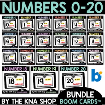 Preview of Numbers 1-10 0-20 1-20 Minilessons Boom Cards Bundle Numbers to 20
