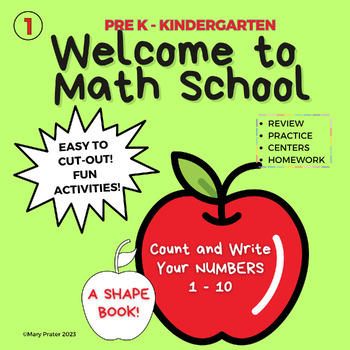 Preview of Fall Math Worksheets Kindergarten Numbers Interactive (1-10)