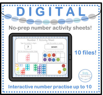 Preview of Numbers 1-10 Activity Mat Pack | Distance Learning