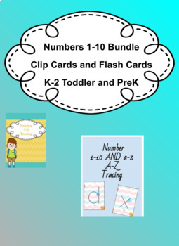 Preview of Numbers 1-10 Bundle, Clip Cards and Flash Cards, busy work printable
