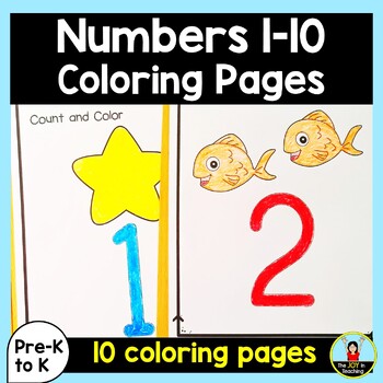 numbers 1 10 coloring pages by the joy in teaching tpt