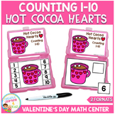 Numbers 1-10 Counting Task Cards Hot Cocoa Hearts Valentine's Day