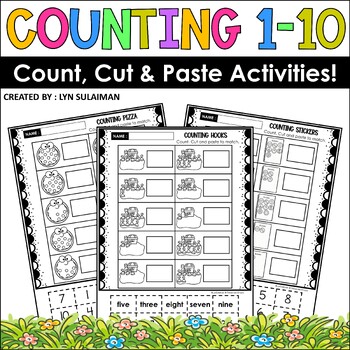 Preview of Counting 1 to 10 Cut & Paste