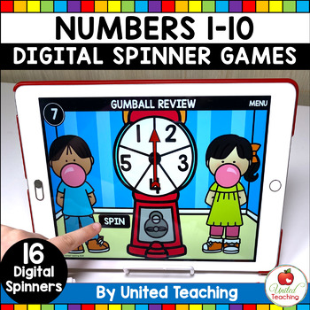 Preview of Numbers 1-10 Digital Spinner Activities (Distance Learning)