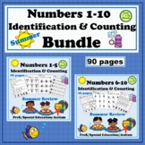 Numbers 1-10 Identification & Counting Summer bundle PreK,
