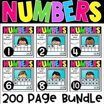 Preview of Numbers 1-10 No Prep Math Printables BUNDLE for Kindergarten