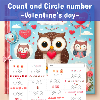 Preview of Numbers 1-10: Number Counting and Circle with Valentine's Day items