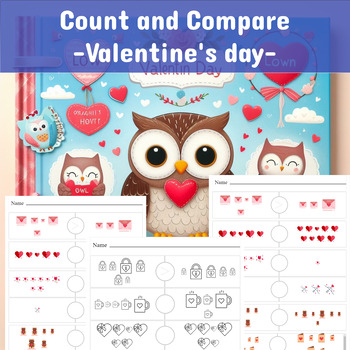 Preview of Numbers 1-10: Number Counting and Compare - Valentine's Day