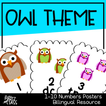 Preview of Numbers 1-10: Owl Theme