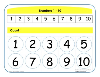 numbers 1 10 printable chart and worksheets tpt