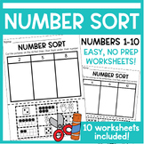 Numbers 1-10 | Printable Worksheets | Cut and Paste | No Prep