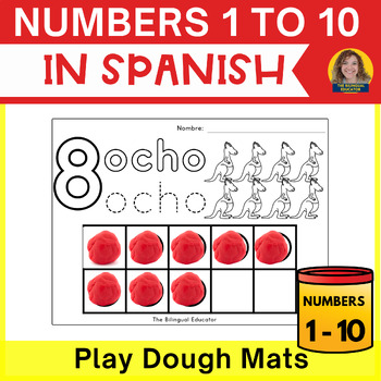Preview of Numbers 1-10 Ten Frames in Spanish Dough Mats