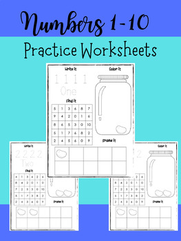 Preview of Numbers 1-10- Trace It, Color It, Find It, & Frame It-Numeracy Practice Pages